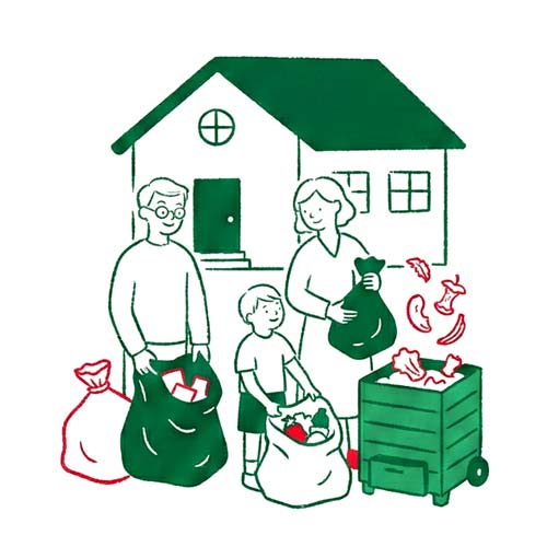 家庭ゴミのイラスト